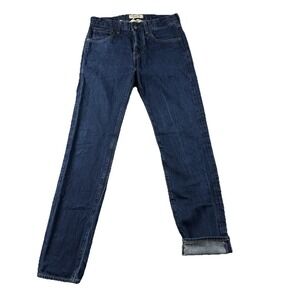 Levis Made Crafted Selvedge Ruler Straight Jeans Mens‎ 31x34 Dark Wash Casual